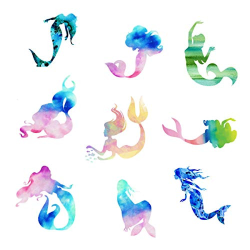 Bamsod Mermaid Wall Decals Wall Stickers Girls Wall Decals Girls Bedroom Wall Decor Bathroom Mermaid Decals 14X23_6