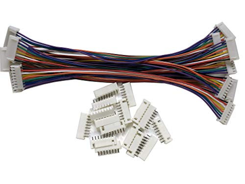 LATTECH 8 PCS 7 PIN JST XH Female Connector on Both Side - 200mm 1007 26 AWG  and  16 PCS 7 PIN JST XH Male Connector