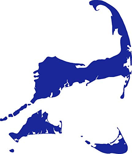 hBARSCI Cape Cod Marthas Vineyard  and  Nantucket Vinyl Decal - 5 Inches - for Cars Trucks Windows Laptops Tablets Outdoor-Grade 2_5mil Thick Vinyl - Cobalt Blue