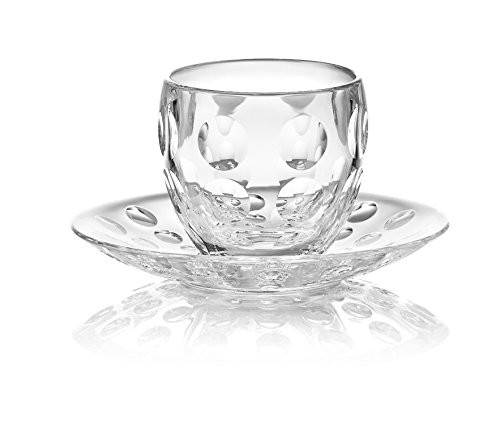 Guzzini Venice Collection Espresso Cup with Saucer, 3-3/4-Fluid Ounces, Transparent
