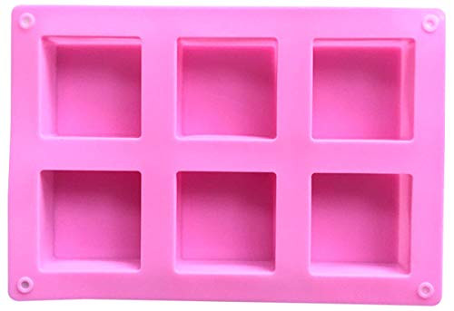 Silicone Soap Mold - LeBeila Square Baking Molds Cake Pan 6 Big Cavities Ice Cube Tray Silicon Handmade Moulds For Biscuit Cakes Chocolate Soaps