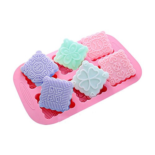 X-Haibei Square Chinese Knot Mooncake Chocolate Cake Gelatin Pan Silicone Soap Molds