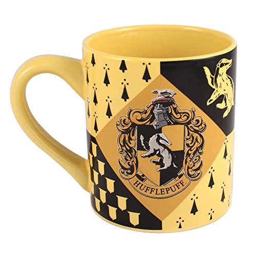 Silver Buffalo HP7432 Harry Potter Hufflepuff House Crest Ceramic Mug, 14-Ounces