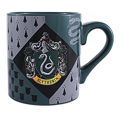 Silver Buffalo HP7032 Harry Potter Slytherin House Crest Ceramic Mug, 14-Ounces