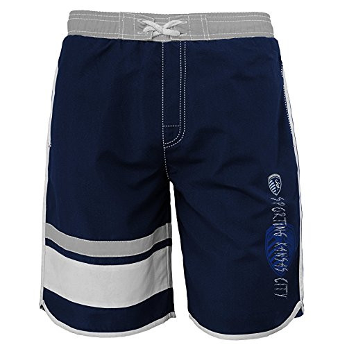 MLS Kansas City Sporting Youth Boys 8-20 Swim Trunk Large 14-16 Navy