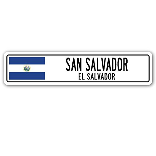 SAN Salvador EL Salvador Street Sign Salvadoran Flag City Country Road Gift