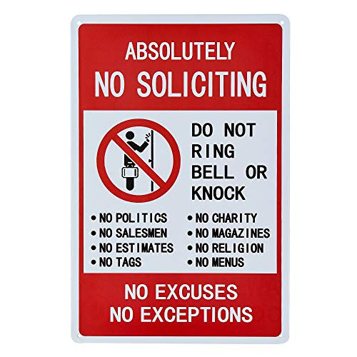 dojune-Absolutely No Soliciting - Do Not Ring Bell Or Knock No Excuses No Exceptions Sign