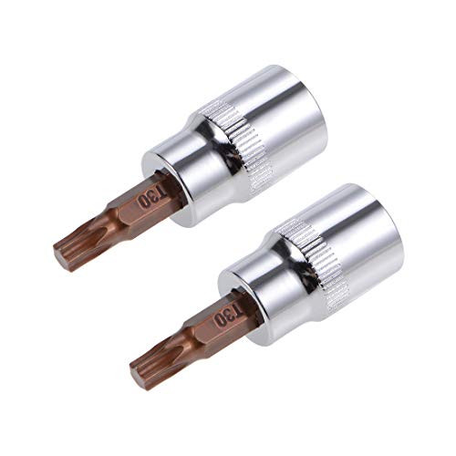 uxcell 38 Drive x T30 Torx Bit Socket S2 Steel Bits CR-V Sockets 38mm Length for Hand Use Only 2pcs