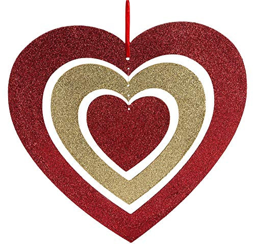 Amscan wRibbon Hanger Heart Decoration 11 38 x 12 Red and Gold