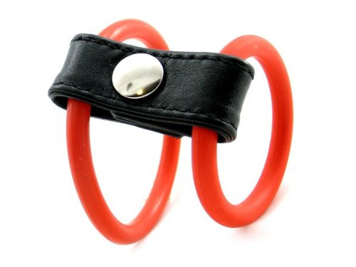 M2m Cock Ring Double Ringer Nitrile Red