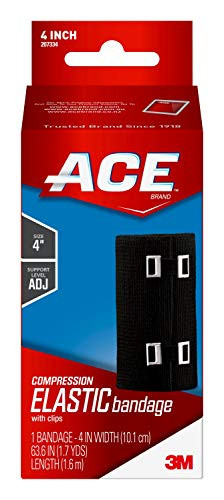 ACE - 207334 4 Elastic Bandage Wrap with Clips Black