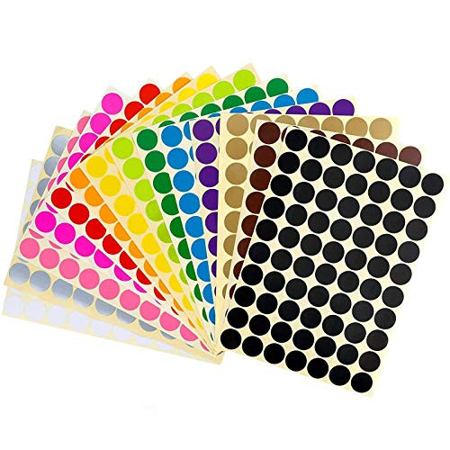 Round Color Coding Circle Dot Sticker Labels 34 inch Color-Code on Removable Color Coding Labels - 16 Colors Pack of 48Pcs3360