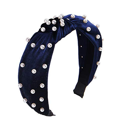 Headbands for Women Pearl Headbands - 1PCS Twisted Faux Pearl Velvet Headband Elegant Bling Hair Clip Hairpins Headwear Barrette Styling Tools AccessoriesNavy Blue Headbands for Women Pearl Headbands - 1PCS Twisted Faux Pearl Velvet Headband Elegant Bling Hair Clip Hairpins Headwear Barrette Styling Tools AccessoriesNavy Blue