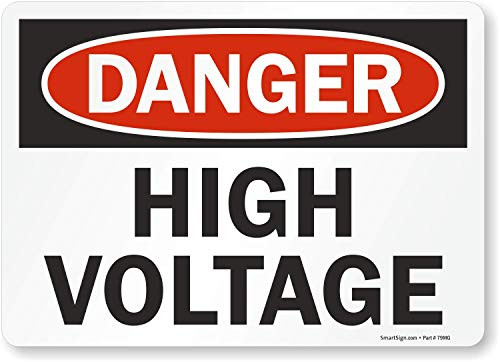 SmartSign Adhesive Vinyl OSHA Safety Sign Legend Danger High Voltage 10 high x 14 wide BlackRed on White SmartSign Adhesive Vinyl OSHA Safety Sign Legend Danger High Voltage 10 high x 14 wide BlackRed on White