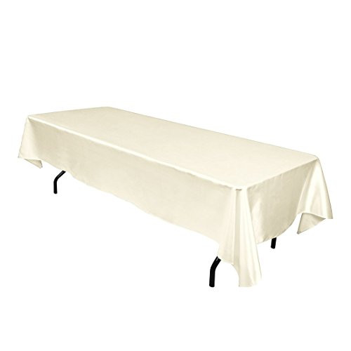 LinenTablecloth 60 x 126-Inch Rectangular Satin Tablecloth Ivory