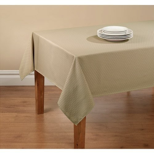 Vinyl Flannel Backed Indoor Outdoor Tablecloth - Brownstone Wexler - Rectangular - 60" x 102" by Mainstays