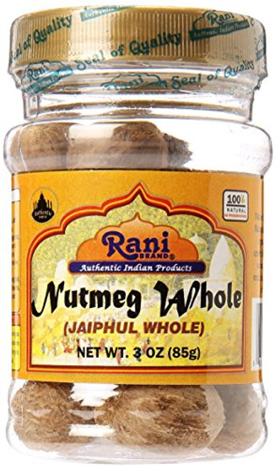 Rani Nutmeg Jaiphul Whole Spice 17-19 Pieces 3oz 85g ~ Natural Vegan Gluten Free Ingredients NON-GMO Indian Origin Rani Nutmeg Jaiphul Whole Spice 17-19 Pieces 3oz 85g ~ Natural Vegan Gluten Free Ingredients NON-GMO Indian Origin
