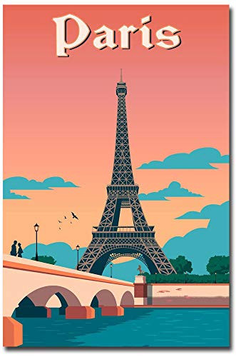 Paris France Vintage Travel Art Refrigerator Magnet Size 2_5 x 3_7