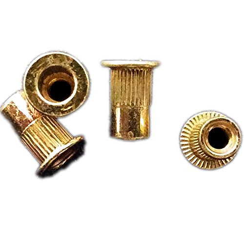 Fullerkreg 100Pcs M3 x 9mm Zinc Plated Flat Head Carbon Steel Rivet Nut Rivnut Insert Nutsert