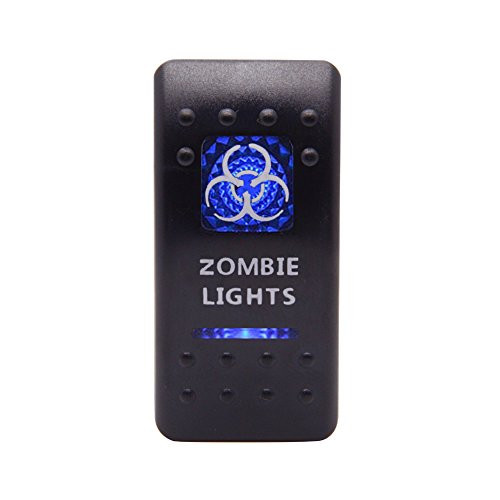Cllena Zombie Lights Rocker Switch ON-Off Blue LED Light 20A 12V 5pin