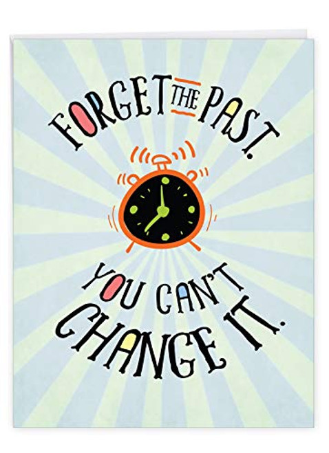 NobleWorks - Funny Happy Birthday Card from All of Us - Bday Greeting with Envelope Big 8_5 x 11 Inch - Forget The Past J7200BDG-US