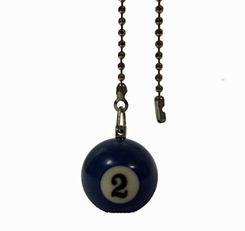 Billiard Ball Ceiling Fan Pull Chain Extender Blue 2 - Solid