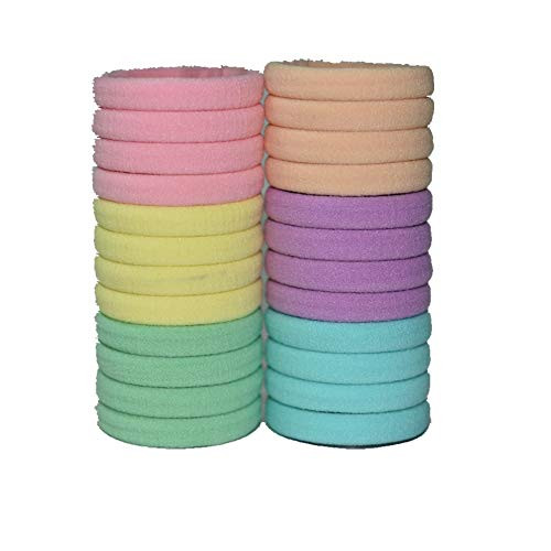 ShungFun Seamless Cotton Hair Bands Simply Hair Ties Rope No Crease Ouchless Ponytail Holders Headband Scrunchies Hair Accessories for Thick Fine Hair 24pcs 8