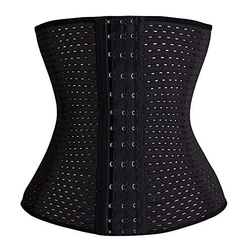 Loboo Idea Women Waist Trainer Corset Breathable Invisible Waist Shaper Training Waist Cincher Women Tummy Control SFits 23_6-26_7 Inches Waistine Black