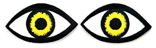 PP Patch Yellow Eye Patch Eyes of Buddha Wisdom Buddhist aum om Yoga Patch Cartoon Sticker Kid Baby Girl Jacket T-Shirt Patch Sew Iron on Embroidered Sign Badge Costume Clothing