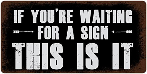 StickerPirate 338HS If Youre Waiting for A Sign This is It 5x10 Aluminum Hanging Novelty Sign