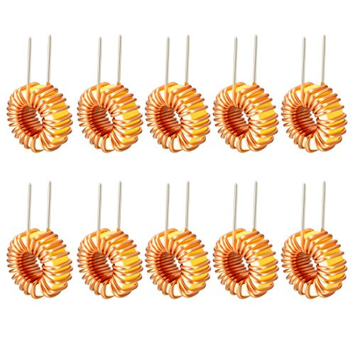 uxcell 10Pcs Vertical Toroid Magnetic Inductor Monolayer Wire Wind Wound 22uH 5A Inductance Coil
