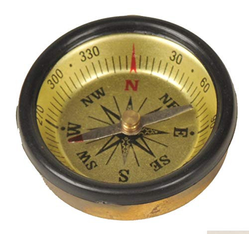 Eisco Labs Small Pocket Compass - Brass - 45mm Diameter - Model PH0823B