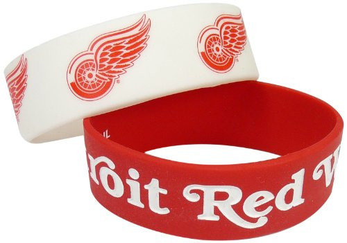 NHL Detroit Redwings Silicone Rubber Bracelet 2-Pack NHL Detroit Redwings Silicone Rubber Bracelet 2-Pack