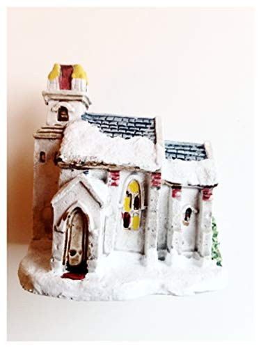 Town Church Cold Cast Cottage_ 3 Inches