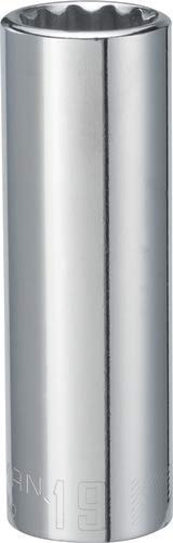 CRAFTSMAN Deep Socket Metric 12-Inch Drive 19mm 12-Point CMMT44446Full Polish