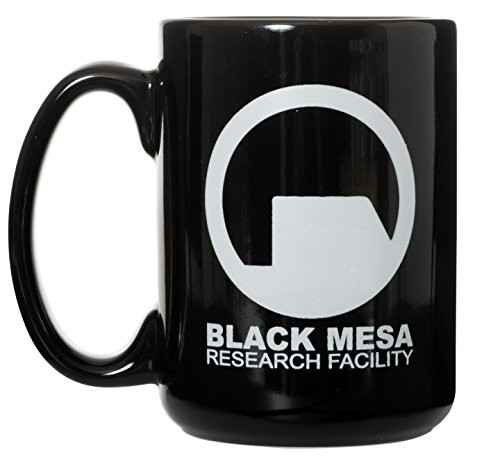 Black Mesa Research Facility Mug Half Life 2-15oz Deluxe Double-Sided Bistro Coffee Tea Mug (Black)