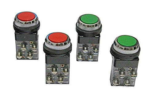 DPST 30mm Momentary Mushroom Head Push Button Switch AC 250V 6A 1NO 1NC 4pcs