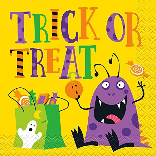 Unique Silly Halloween Monsters Beverage Napkins 10 16 Ct_