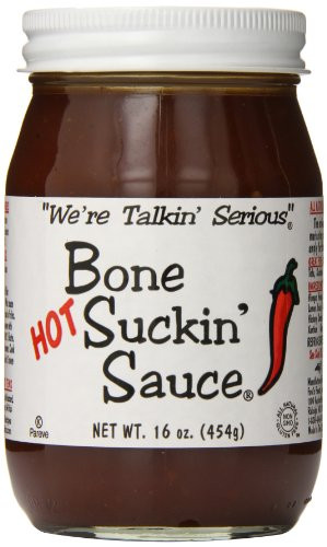 Bone Suckin Fords Gourmet Foods BBQ Sauce Hot 16 Ounce