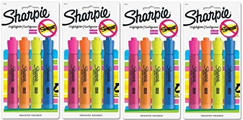 Sharpie Accent Tank-Style Highlighters Colored Highlighters 25174PP 4 Count Pack of 4 Total 16 highlighters by Sharpie