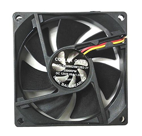 Coolerguys Dual Ball Bearing 12v 3pin Fan 120x25mm High Speed