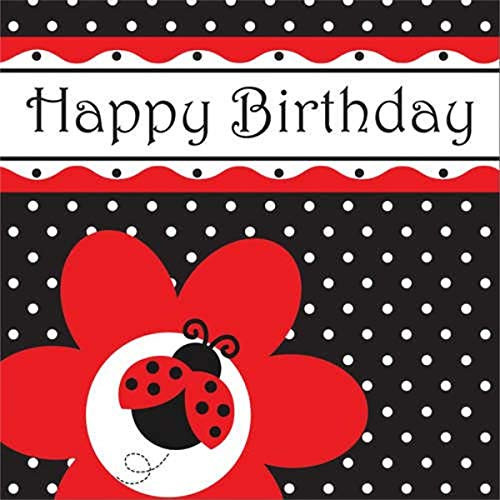 16-Count Paper Lunch Napkins Ladybug Fancy Happy Birthday