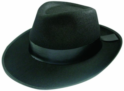 HMS Mens Felt Gangster Hat Larger Fit Black One Size