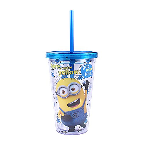 Silver Buffalo DM91087Q Universal Despicable Me Minion Cold Cup with Shaped Ice Cubes, Multicolor