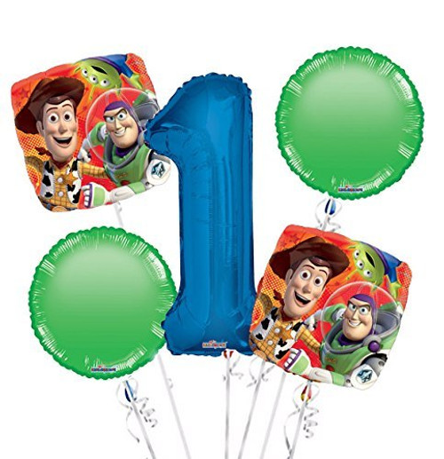 Toy Story Balloon Bouquet 1st Birthday 5 pcs - Party Supplies
