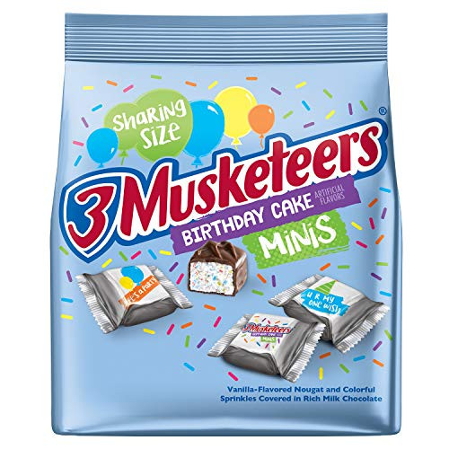 3 Musketeers 3 MUSKETEERS Birthday Cake Minis Size Chocolate Candy Bars 8_4-Ounce Bag 8_4 oz 3 Musketeers 3 MUSKETEERS Birthday Cake Minis Size Chocolate Candy Bars 8_4-Ounce Bag 8_4 oz