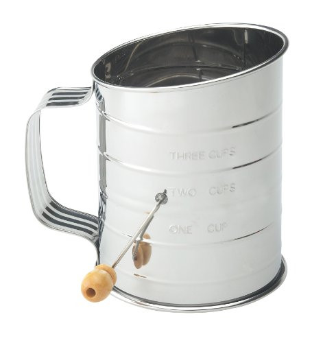 Mrs_ Andersons Baking Hand Crank Flour Icing Sugar Sifter Stainless Steel 3-Cup