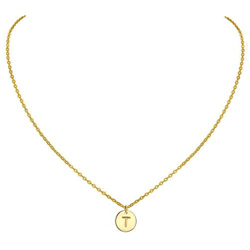 MOMOL Gold Initial Necklace 18K Gold 
