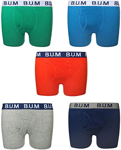 B_U_M_ Equipment Boys 5 Pack Solid Boxer Briefs Underwear Medium  8-10 Solid Assortment
