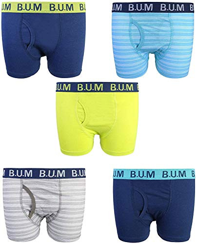 B_U_M_ Equipment Boys 5 Pack Solid Boxer Briefs Underwear Fashion Stripes Size 67